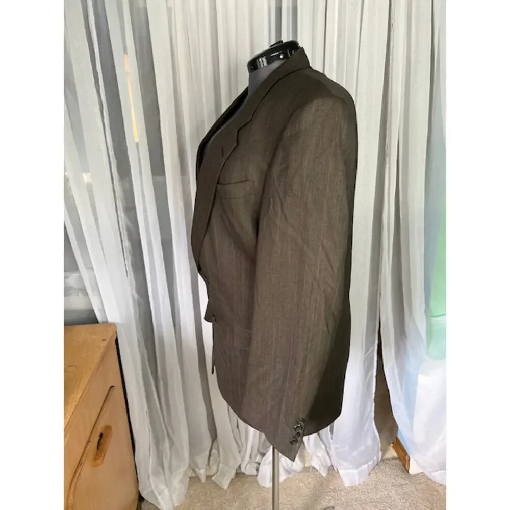 blazer 1980s pin striped tan brown